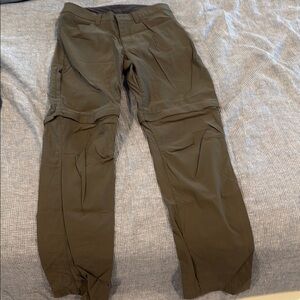 Eddie Bauer Green Cargo Pants Relaxed Fit Elastic Cuffs